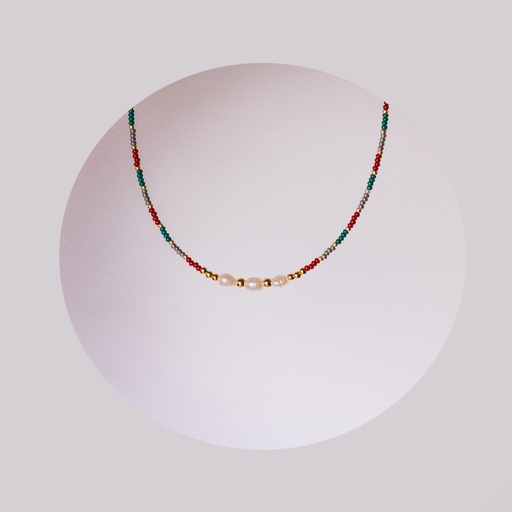 CHOKER PIEDRA AGATA Y MOSTASILLA